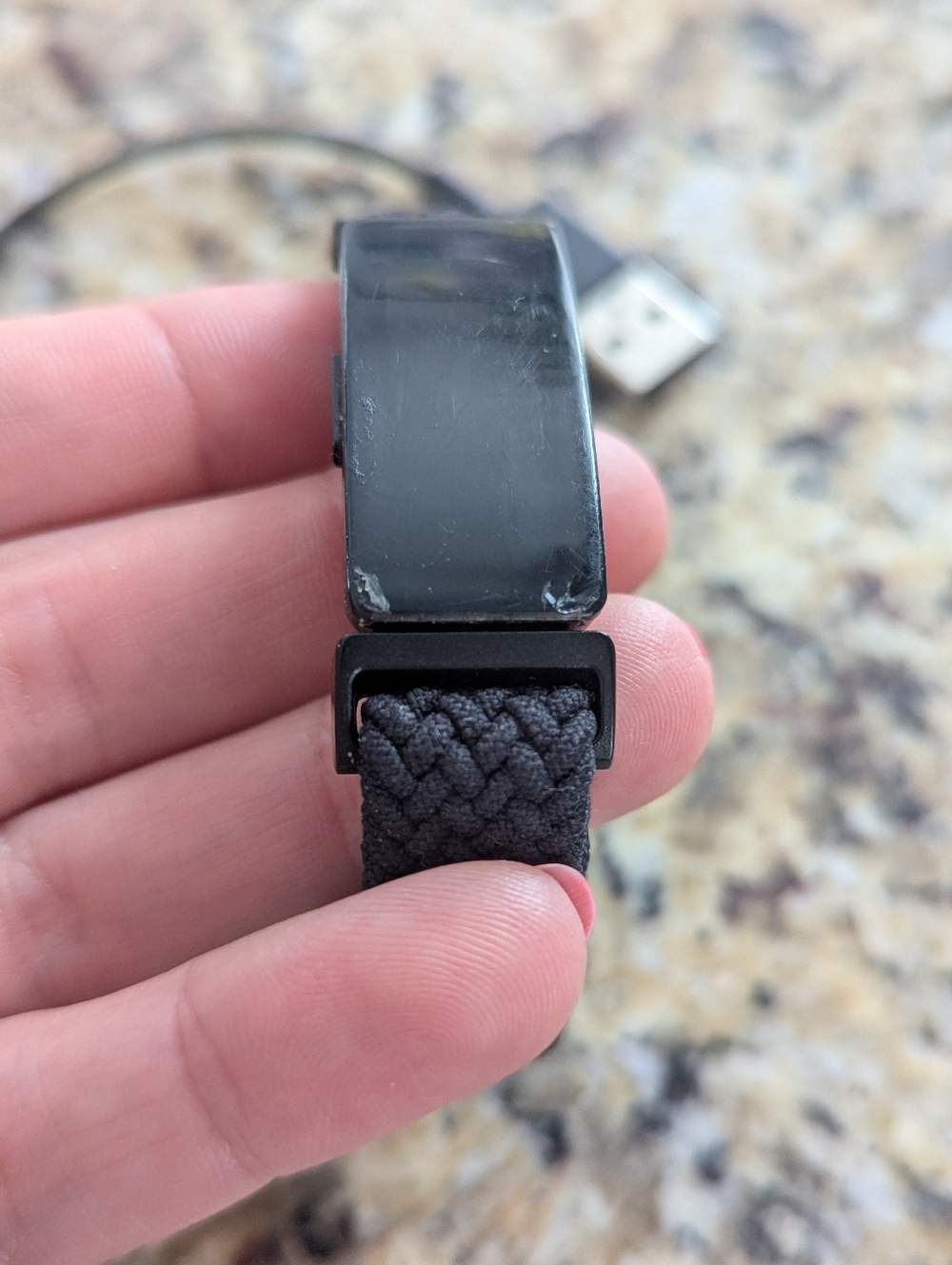 Black Fitbit Inspire HRFitness Tracker with Braided Band - Smart Activity Watch - Picture 6 of 9